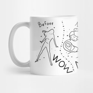 Before WOW now MOM Mug